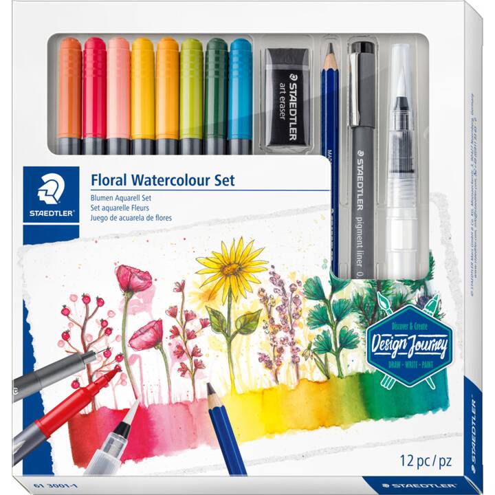STAEDTLER Floral Watercolour Crayon feutre (Multicolore, 12 pièce)