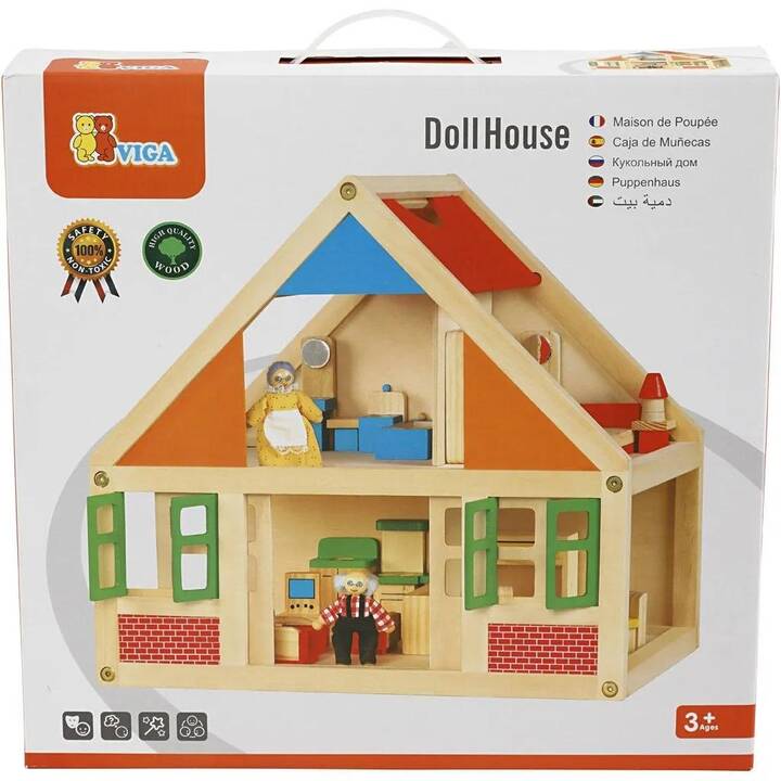 VIGA Casa delle bambole (Beige, Multicolore)