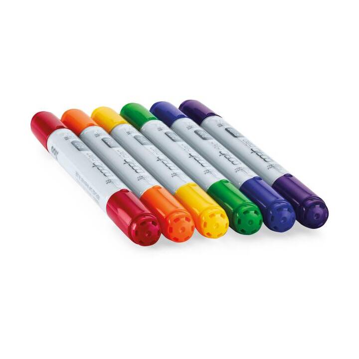 COPIC Grafikmarker Ciao Primary (Gelb, Blau, Violett, Orange, Grün, Rot, 6 Stück)