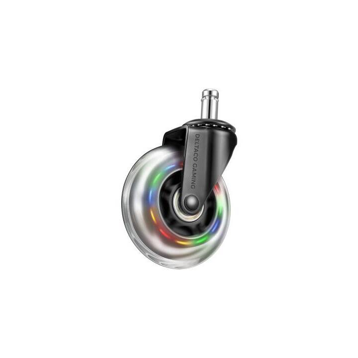 DELTACO Stuhlrollen RGB Casters (Schwarz, Mehrfarbig)