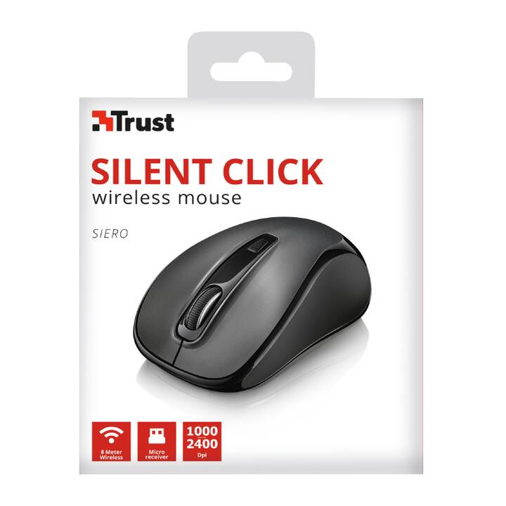 TRUST Siero Silent Click Maus (Kabellos, Office)