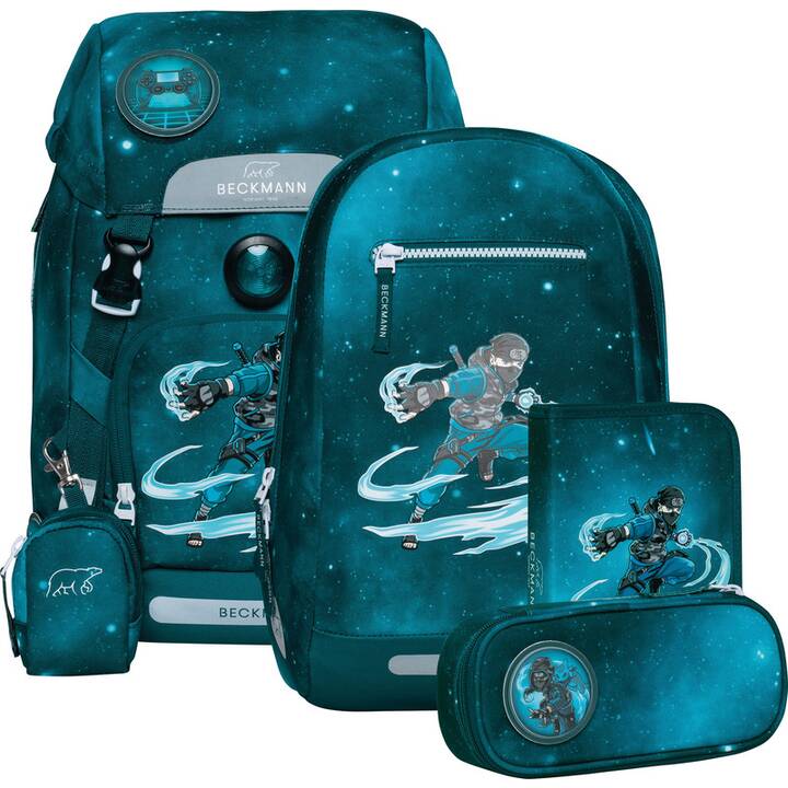 BECKMANN Schulranzen Set Classic Ninja Master (22 l, Blau)