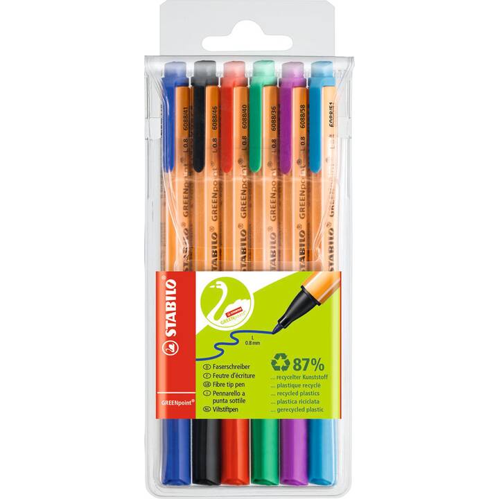 STABILO Greenpoint Crayon feutre (Multicolore, 6 pièce)