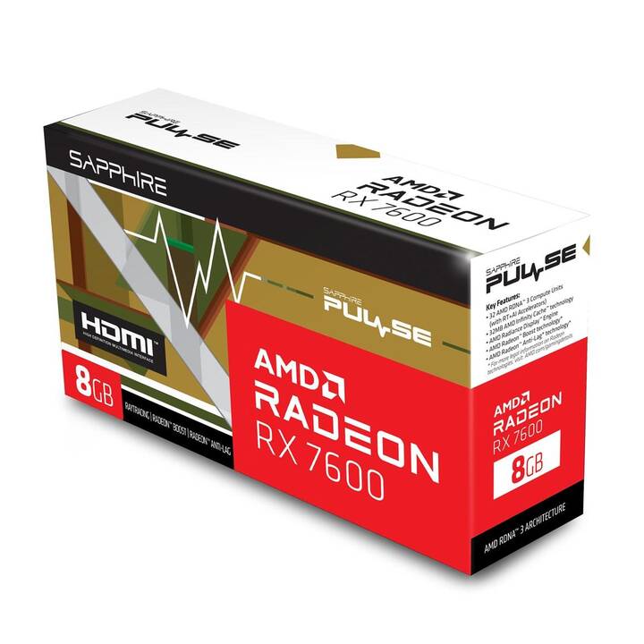 SAPPHIRE TECHNOLOGY Pulse AMD Radeon RX 7600 (8 Go)
