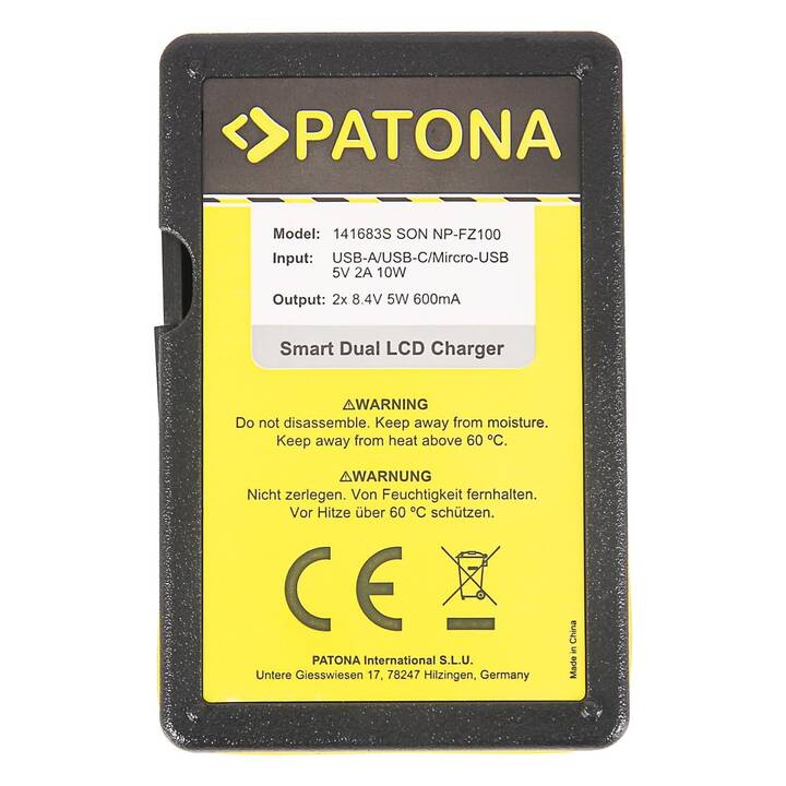PATONA Sony Smart Dual LCD Caricabatterie per camere