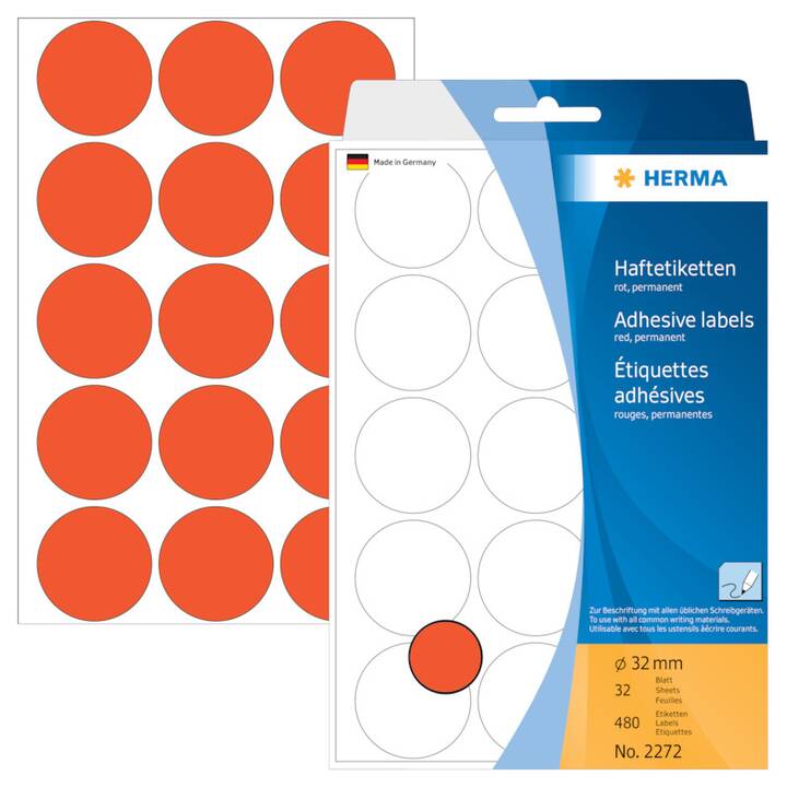 HERMA Sticker (Rot, 480 Stück)