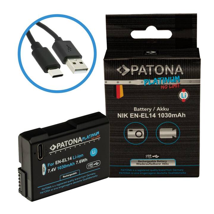 PATONA Nikon Platinum Adattatore per batteria (Agli ioni di litio, 1030 mAh)