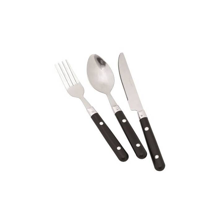 EASY CAMP Outdoor Besteck Family Cutlery (Edelstahl, Schwarz, Silber)