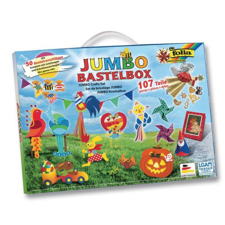 FOLIA Ensemble de papier de construction Jumbo (Multicolore, 107 pièce)