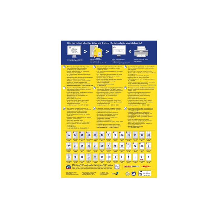 AVERY ZWECKFORM Foglie etichette per stampante (48 x 21 mm)