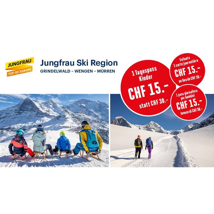 Jungfrau  PASS RANDONNÉE ET LUGE Enfants 6-15 