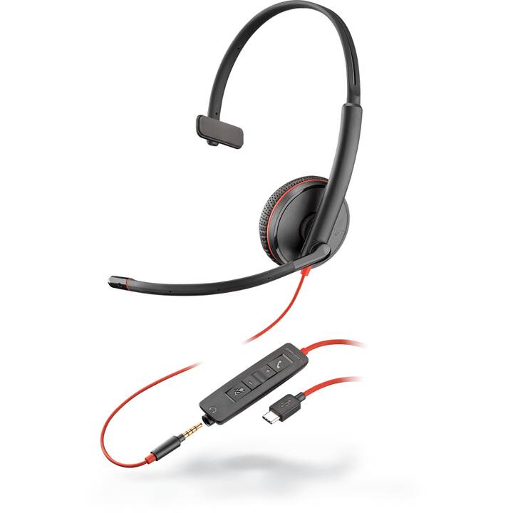 POLY Office Headset Blackwire C3215 USB-C (On-Ear, Kabel, Schwarz)
