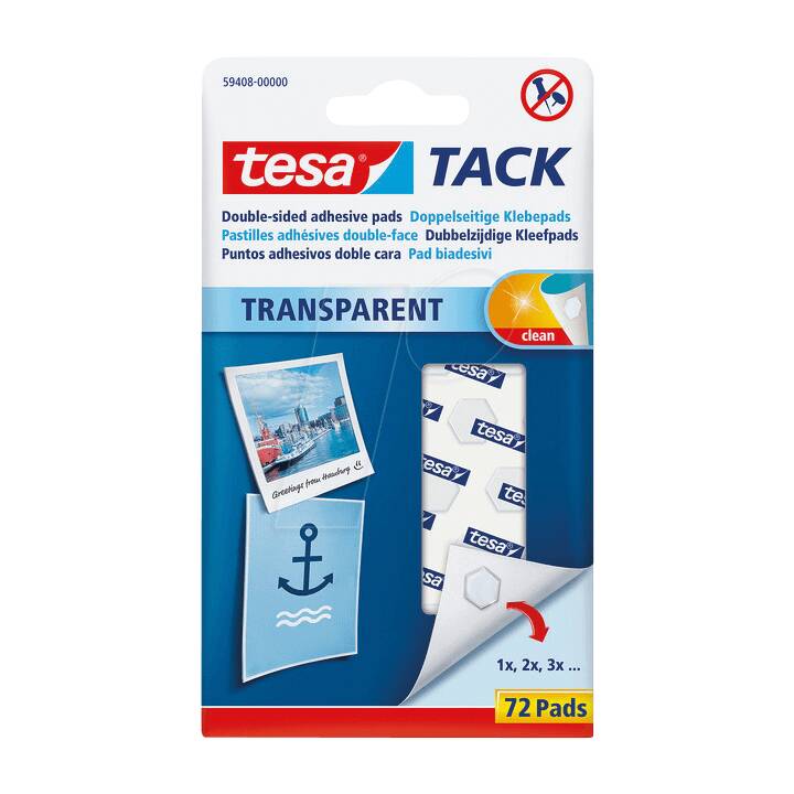 TESA Tabs adhésifs Tack (5 m, 72 pièce)