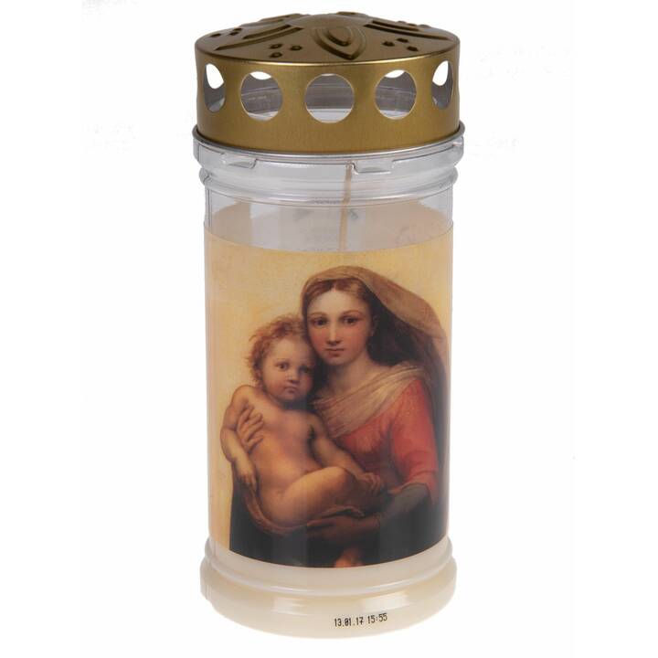 HERZOG KERZEN Tomba candela Memoriam Madonna (Giallo, Bianco)