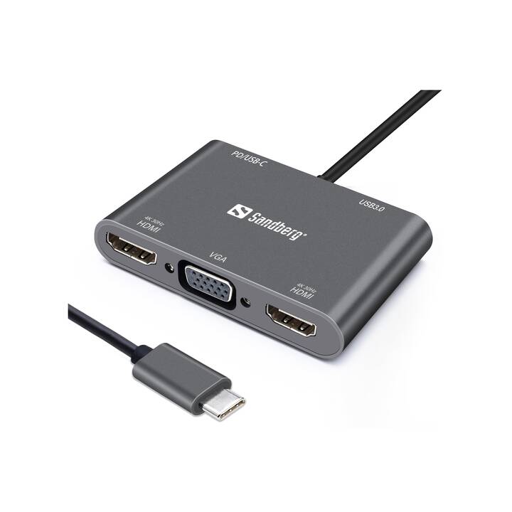 SANDBERG Dockingstation (USB 2.0 Typ-C, VGA, HDMI)