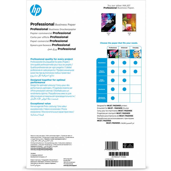 HP Professional Fotopapier (150 Blatt, A3, 180 g/m2)