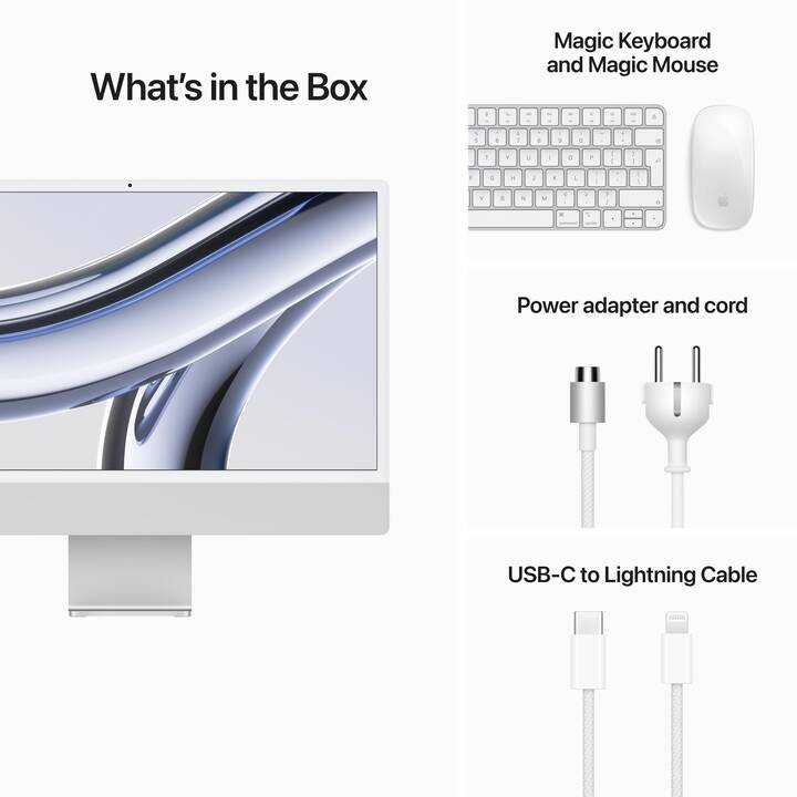 APPLE iMac Retina 4.5K 2023 (24", Apple M3 Chip 8-Core, 16 GB, 1 To SSD, Apple M3 Graphics)