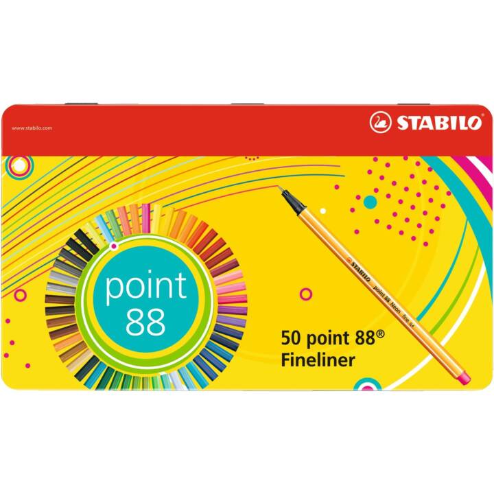 STABILO Point 88 Pennarello (Multicolore, 50 pezzo)