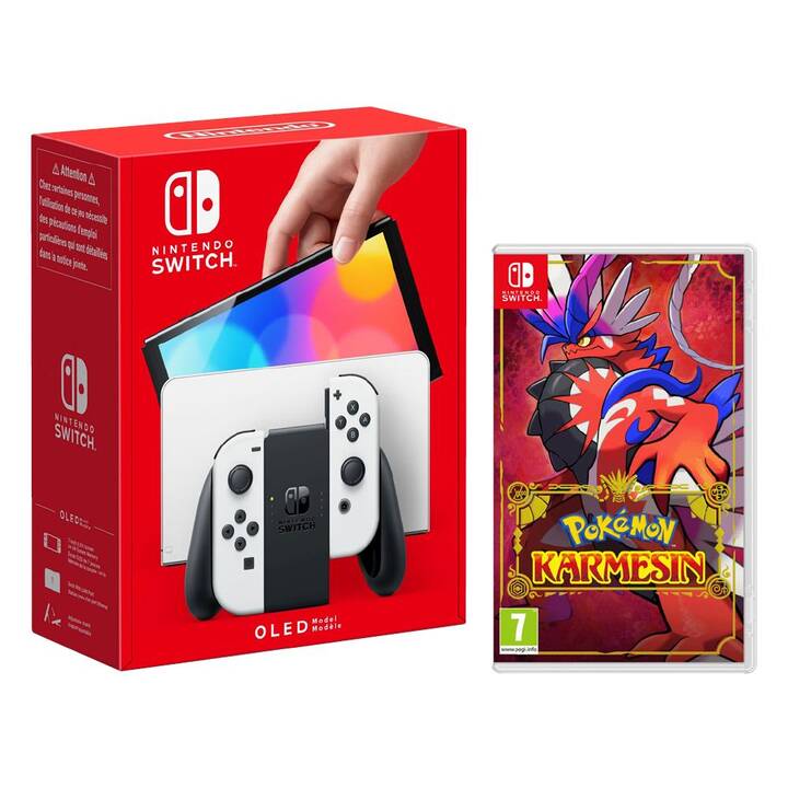 NINTENDO Switch OLED-Modell Weiss 64 GB (Pokémon Karmesin, FR, DE, IT)