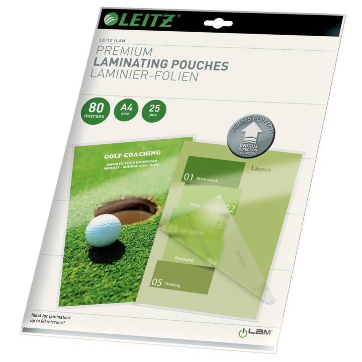 LEITZ Laminierfolien Premium (A4, 80 µm, 25 Stück)