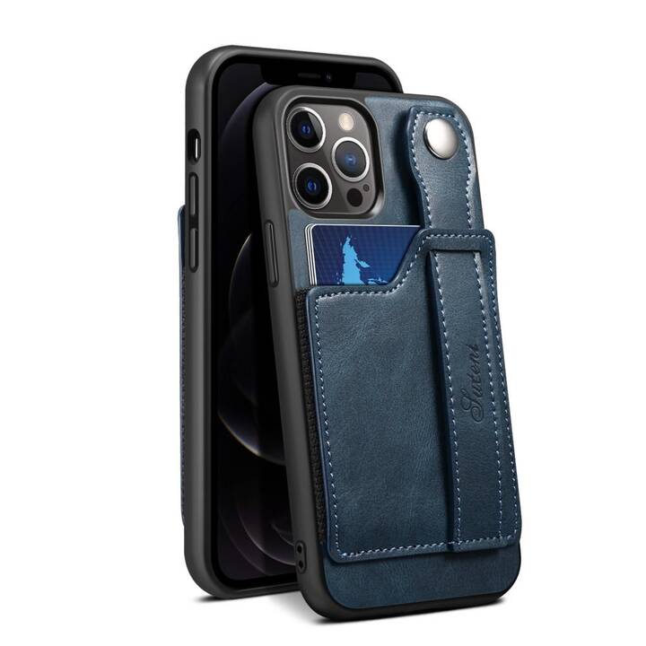 EG Couverture arrière avec porte-carte (iPhone 15 Pro, Bleu)