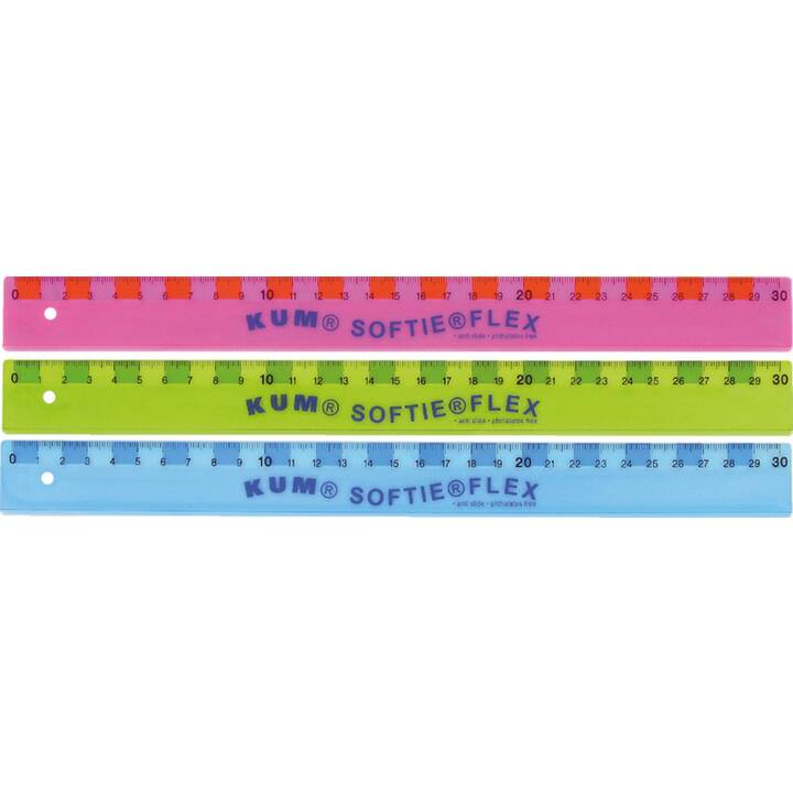 KUM Règle L3 (30 cm, Multicolore)