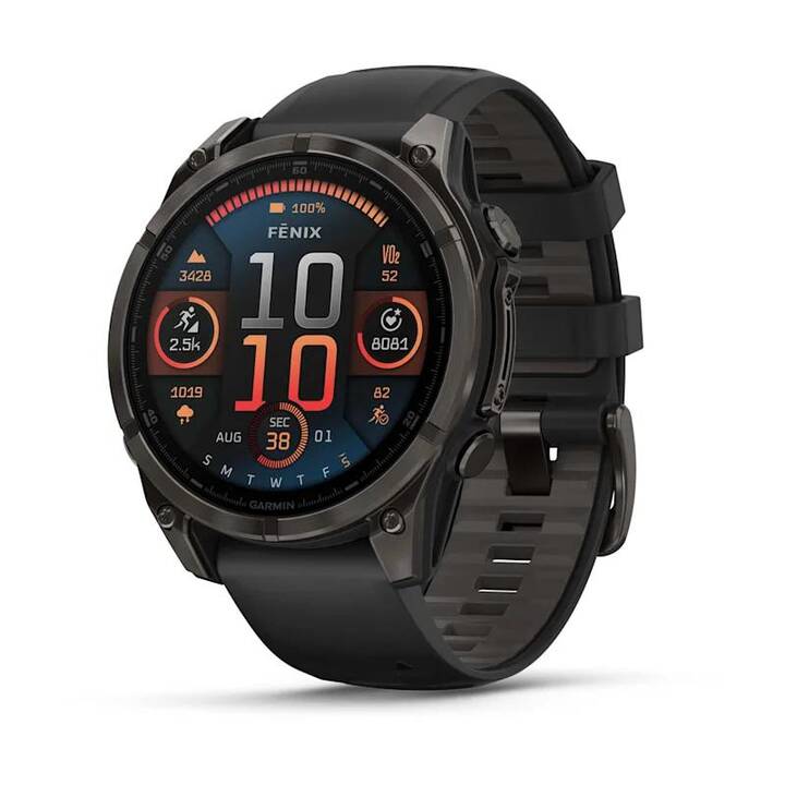 GARMIN Fenix 8 (47 mm, Taille unique, Noir, Titane)