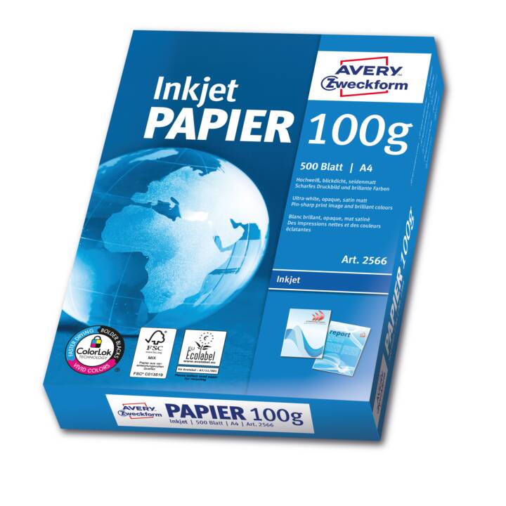 AVERY ZWECKFORM Papier pour imprimante & copieur (500 feuille, A4, 100 g/m2)