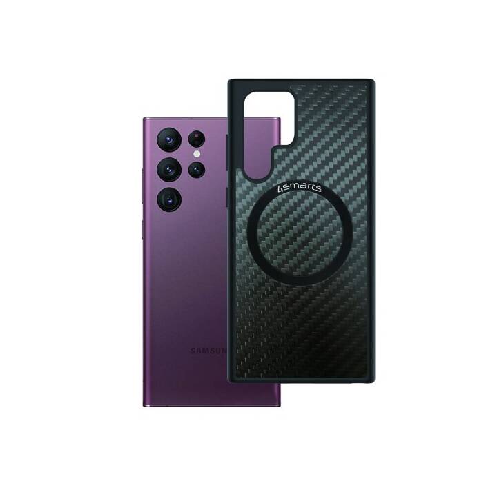 4SMARTS Backcover Carbon mit UltiMag (Galaxy S22 Ultra 5G, Schwarz)
