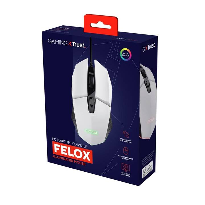 TRUST GXT 109W Felox Souris (Câble, Jeu)