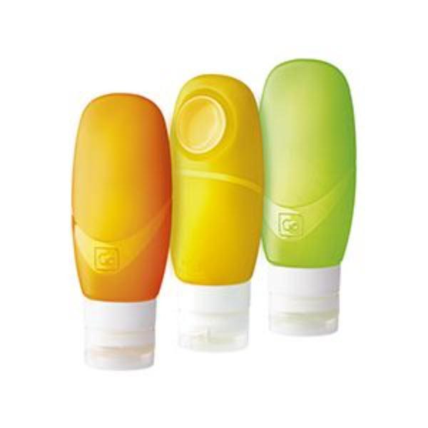 GO TRAVEL Trio Squeezy Bottles Reisefläschchen (Mehrfarbig, 0.1 l)