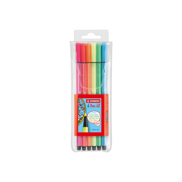 STABILO Crayon feutre (Pink, Jaune, Bleu, Orange, Vert, Rouge, 6 pièce)