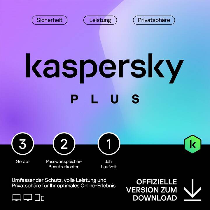 KASPERSKY LAB Plus (Licence, 3x, 12 Mois, Multilingue)