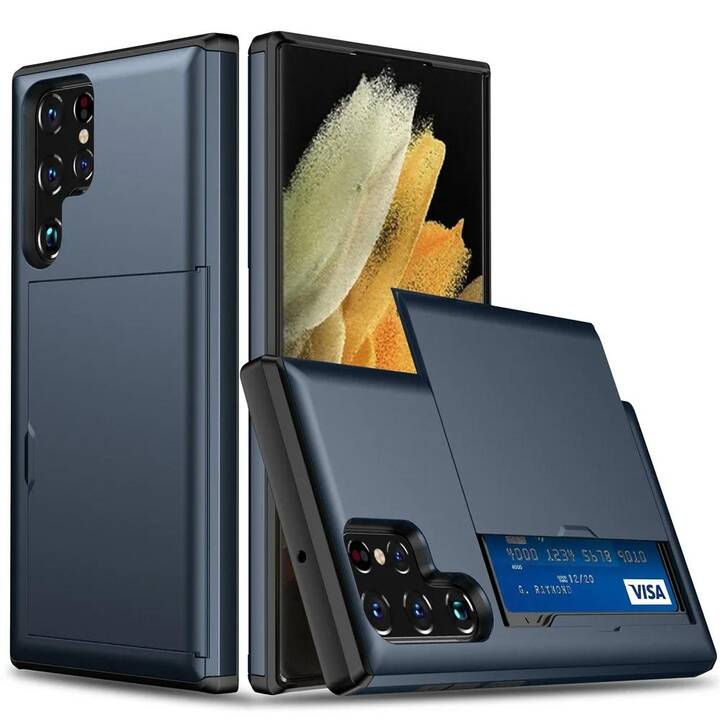 EG Couverture arrière avec porte-carte (Galaxy S24 Ultra, Bleu)