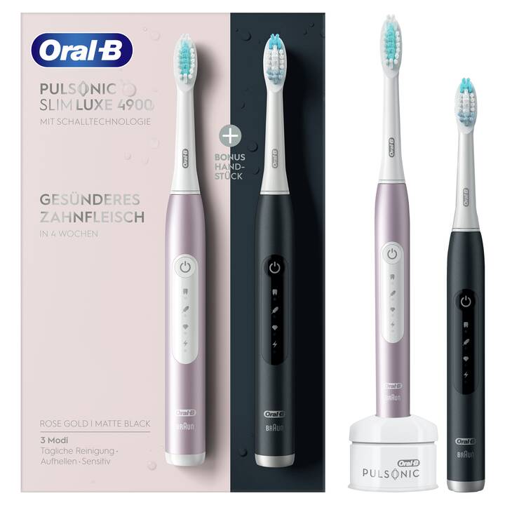 ORAL-B Pulsonic Slim Luxe 4900 Duo (Noir, Rose, Blanc)