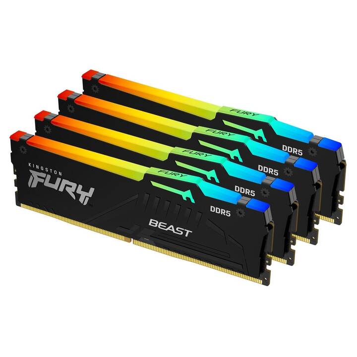 KINGSTON TECHNOLOGY Fury Beast RGB KF552C40BBAK4-64 (4 x 16 GB, DDR5 5200 MHz, DIMM 288-Pin)