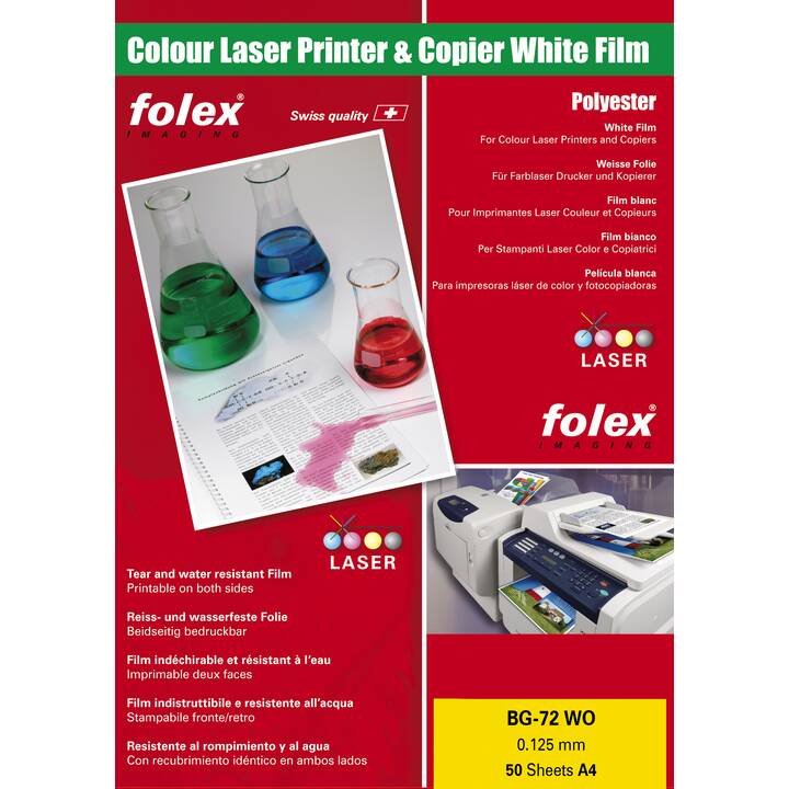 FOLEX IMAGING BG-72 WO Color-Laser Universaldruckfolie (50 Blatt, A4)