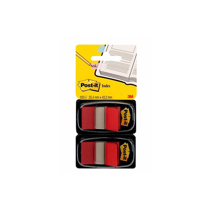 POST-IT Blocchetti memo Index Standard (2 x 50 foglio, Rosso)