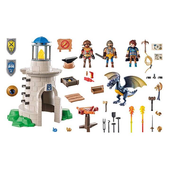 PLAYMOBIL Torre del cavaliere Novelmore con fabbro e drago (71483)