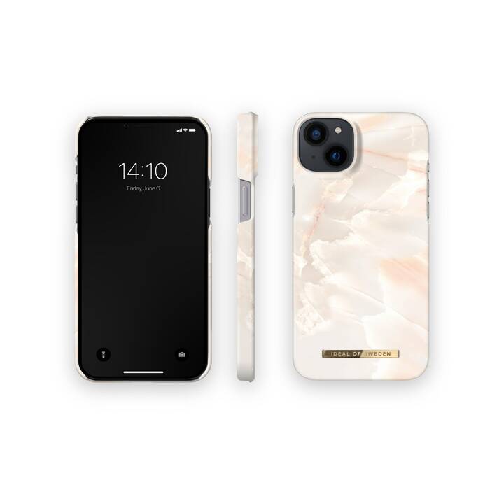 IDEAL OF SWEDEN Backcover Pearl Marble (iPhone 14 Plus, Gemustert, Rosa, Weiss)