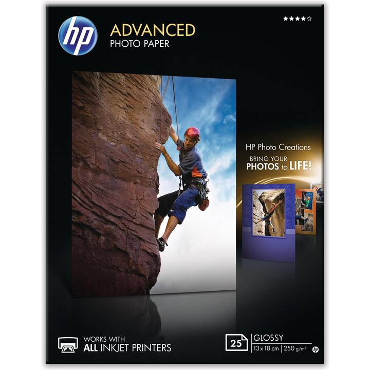 HP Advanced Papier photo (25 feuille, 130 x 180, 250 g/m2)