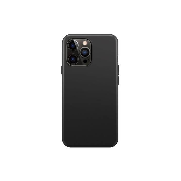 XQISIT Backcover MagSafe (iPhone 14, Unicolore, Noir)