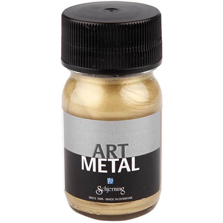 CREATIV COMPANY Metallicfarbe Set (30 ml, Transparent, Schwarz, Gold)