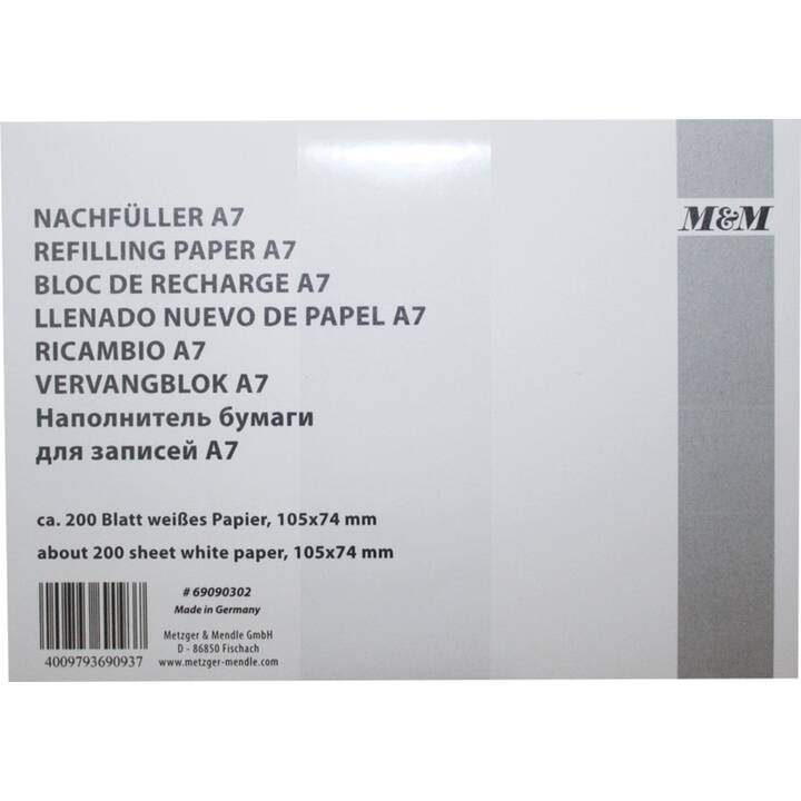 METZGER & MENDLE GMBH Ersatzpapier (A7, 200 Stück)