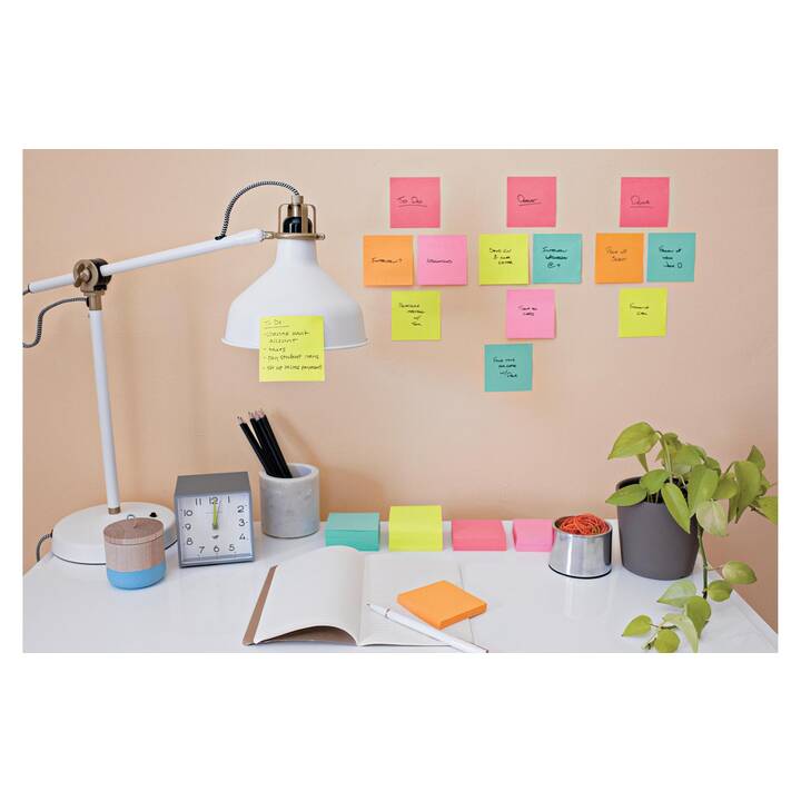 POST-IT Notes autocollantes Super Sticky Z-Notes Cosmic (12 x 90 feuille, Multicolore)