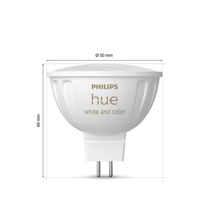 PHILIPS HUE Ampoule LED Hue White & Color Ambiance MR16 Duo (GU5.3, Bluetooth, 6.3 W)