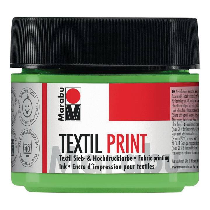 MARABU Textilfarbe Texil Print (100 ml, Hellgrün, Transparent, Schwarz, Grün, Weiss)
