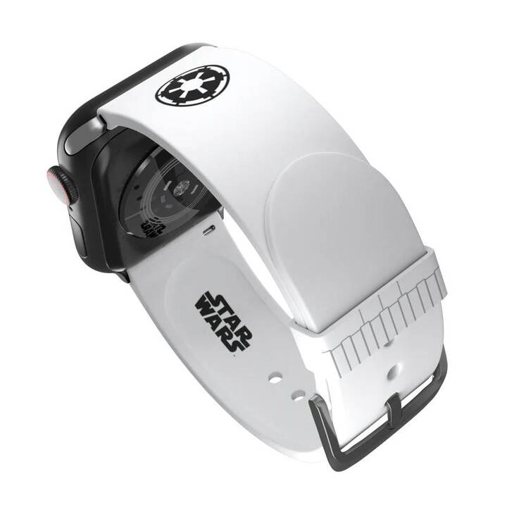 MOBY FOX Star Wars Stormtrooper Armband (Apple Watch Series 7 / Ultra / Series 2 / Series 5 / Series 8 / SE / Series 1 / Series 3 / Series 4 / Series 6, Schwarz, Weiss)