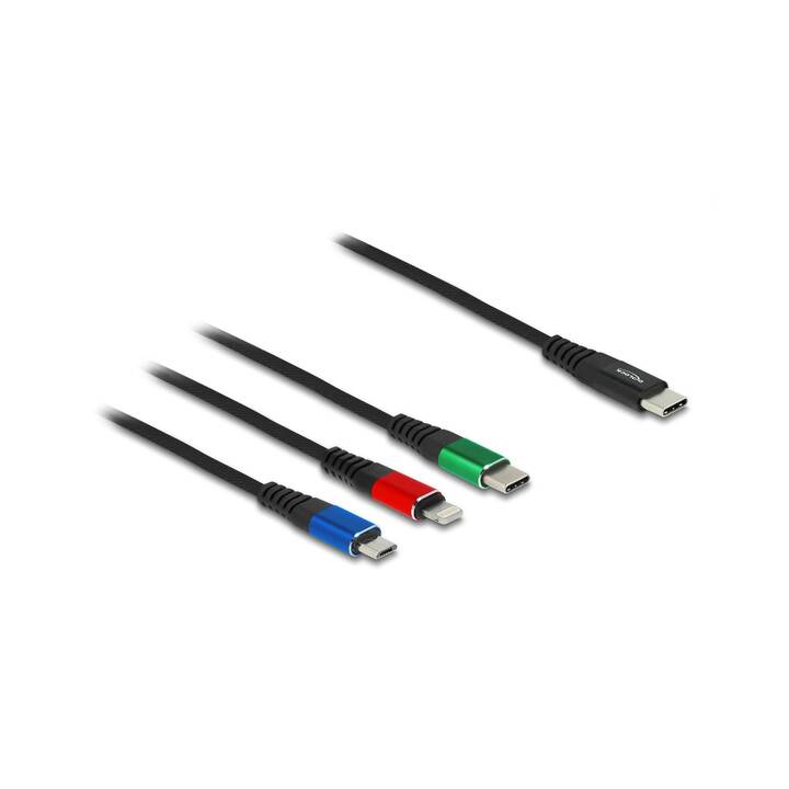 DELOCK USB-Kabel (USB 2.0 Typ-C, Micro USB, USB Typ-C, Lightning, 1 m)