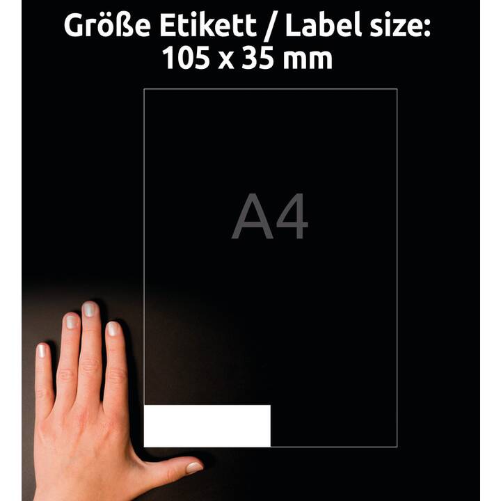 AVERY ZWECKFORM Feuilles d'étiquettes d'imprimante (35 x 105 mm)